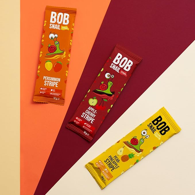 BOB SNAIL Healthy Organic Fruit Snacks for Kids and Adults ??30 Organic Fruit Leather Snacks with