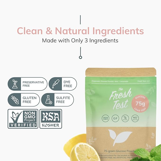 The Fresh Test, 75-gram Powder Drink Mix | Additive-Free, Non-GMO, Organic Ingredients | Mint
