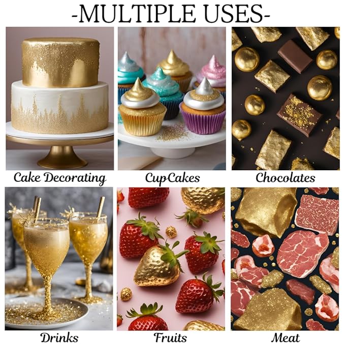 Dazzle Dust Edible Glitter Powder Sprinkles for Cake Decorating, Drinks, Cookie, Icing, Dessert