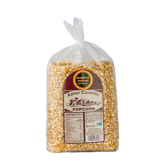 Amish Country Popcorn | 6 lb Bag | Mushroom Popcorn Kernels | Old Fashioned, Non-GMO and Gluten