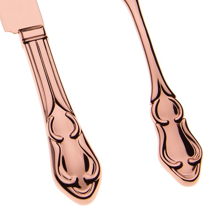 Ella Celebration Cake Knife & Server Set, Rose Gold Cake Cutting Sets for Wedding, Anniversary