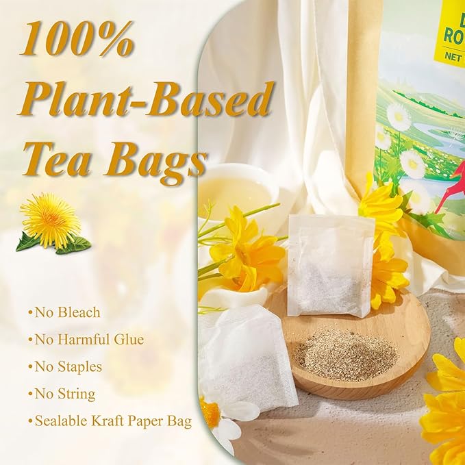 WT WEETEE Raw Dandelion Root Tea Bags, 100 Count Premium Dandelion Tea, Natural, Unprocessed