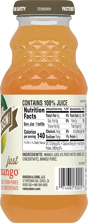 R.W. Knudsen Just Mango Juice, 8 fl oz (12 Pack)