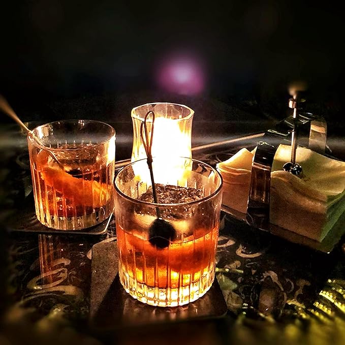 Whiskey Glasses Set of 4,Lead-Free Crystal Old Fashioned Glass,300ml Rocks Glass Tumblers for