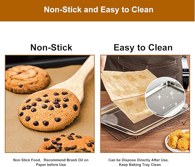 O2frepak Parchment Paper Baking Sheets 300 PCS 12"x16" Pre Cut Non-Stick Baking Tray Mat,Oil