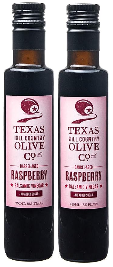 Raspberry Balsamic Vinegar - Gourmet Barrel Aged Infused Balsamic Vinegar - Great for Dressing