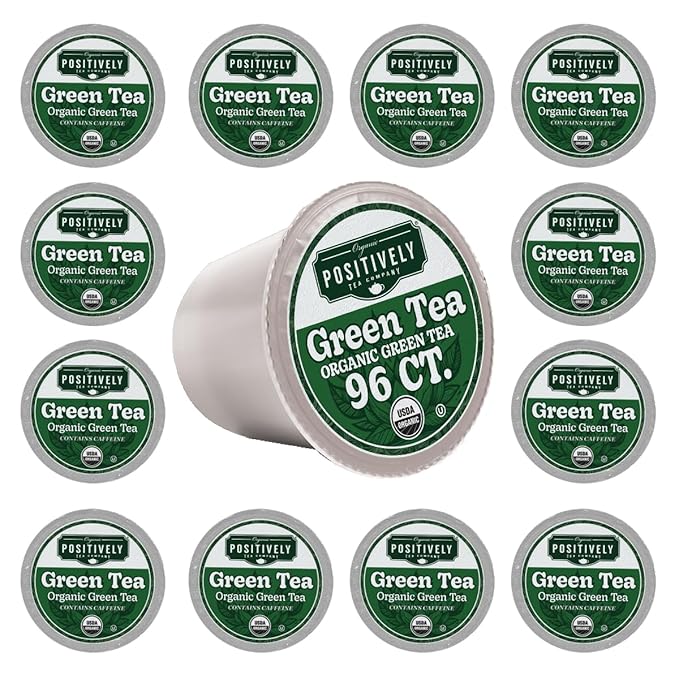 Organic Positively Tea Company, Organic Green Tea, K-Cup Compatible, 96 Pods