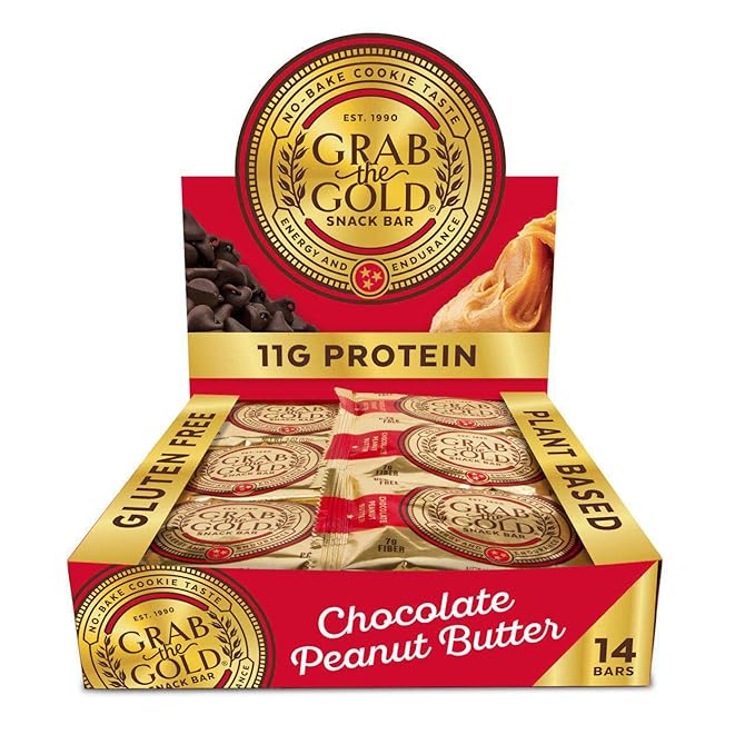 Snack Bars by Grab The Gold - Organic, Gluten Free, Vegan, Kosher, & Dairy Free - 11g of Protein