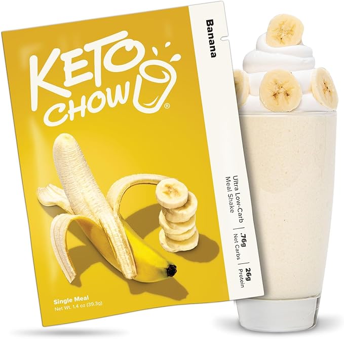 Keto Chow Banana - Keto Meal Replacement Shake Powder - Nutritionally Complete - Low Carb