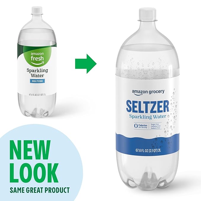 Amazon Grocery, Seltzer Sparkling Water, 67.6 Fl Oz (Previously Happy Belly, Packaging May Vary)