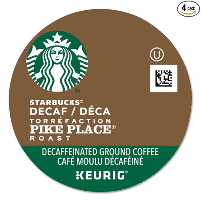 Starbucks K-Cup Coffee Pods, Medium Roast Coffee, Decaf Pike Place Roast, 100% Arabica, 4 boxes (96