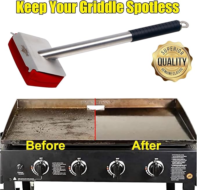 Grill Brush Bristle Free,BBQ Replaceable Scraper Cleaning Head,Safe Grill Accessories for Cast Iron
