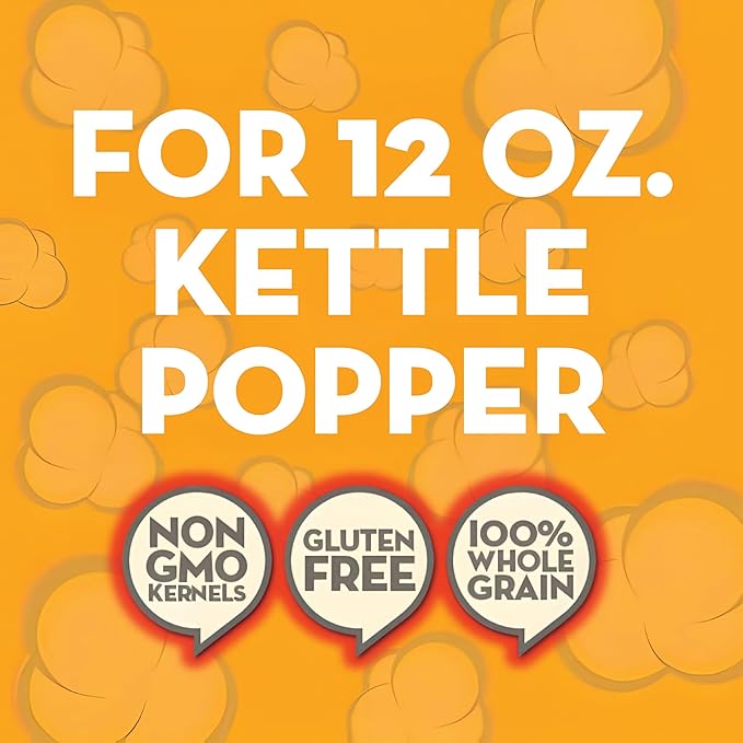 JOLLY TIME All in One Popcorn Kit, Portion Packets with Kernels, Oil and Salt for Movie Theater or