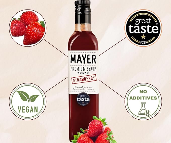 Mayer Premium Hungarian Strawberry Syrup ??Award-Winning Artisanal Strawberry Syrup, All Natural