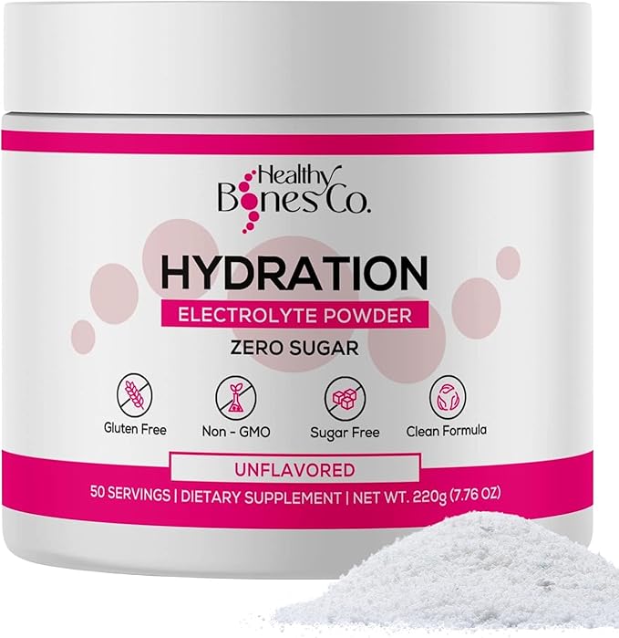 Sugar-Free Electrolyte Powder Drink Mix Fast Hydration (220 gr, Unflavored) with Key Electrolytes