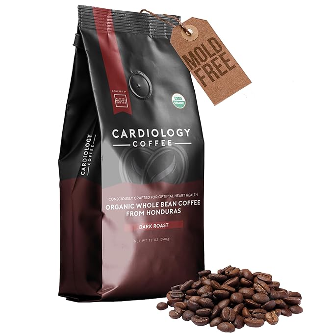 Cardiology Coffee ??Whole Bean Coffee ??USDA Certified Mold-Free 12oz Premium Dark Roast Coffee