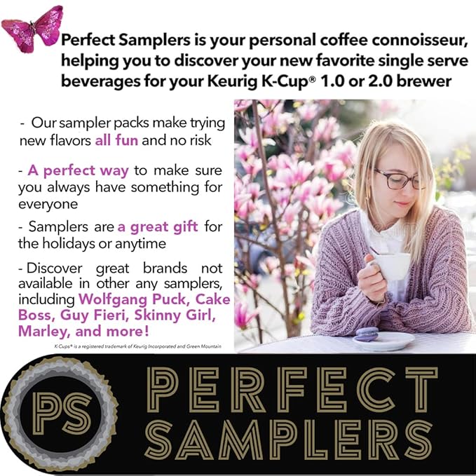 Perfect Samplers Coffee/Tea/Cider/Cappuccino and Hot Chocolate Single Serve Cups For Keurig K cup