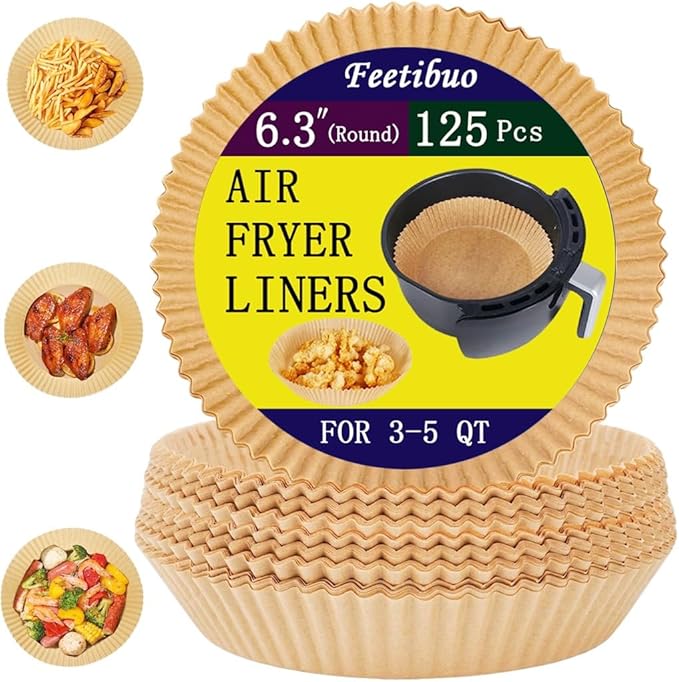 parchment paper for air fryer, 6.3inch round air fryer liners disposable,125PCS Non-stick parchment