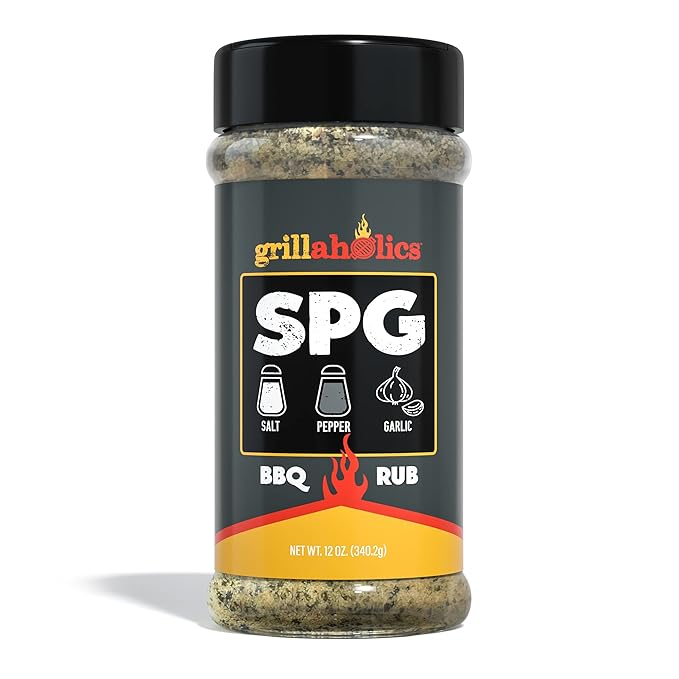 Grillaholics Salt Pepper Garlic Seasoning - SPG Rub Seasonings - The Perfect All Purpose Seasoning