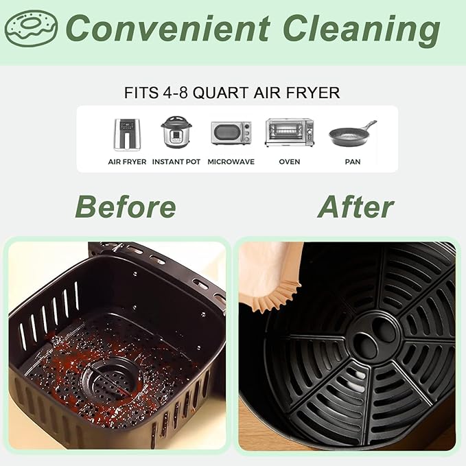 Air Fryer Liners,Disposable Airfryer Paper Liners,Non-Stick Oil-proof Water-proof for Easy Cleanup