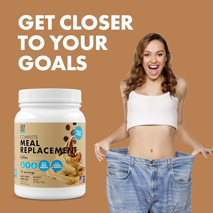 Yes You Can! Meal Replacement Shake - 20G Protein, 4G Fiber, 21 Vitamins & Minerals, 0G Added Sugar