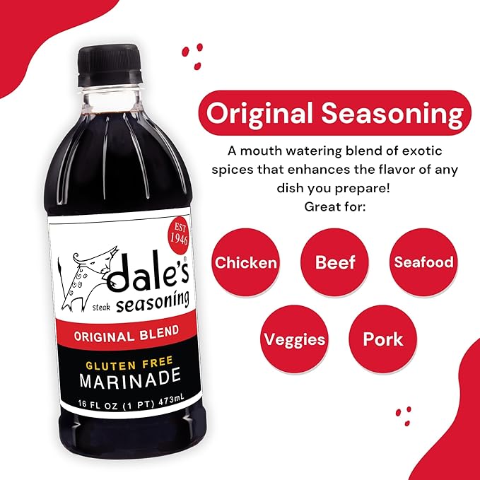 Original Steak Seasoning By Dale's, Gluten Free, No Cholesterol | Delicious on All Meats, Fish, and