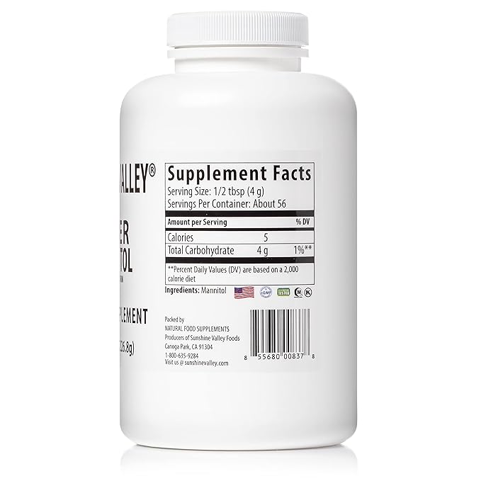 Sunshine Valley® Super Mannitol Powder, Natural & Healthy Artificial Sweetener, Ultra-Pure Sugar