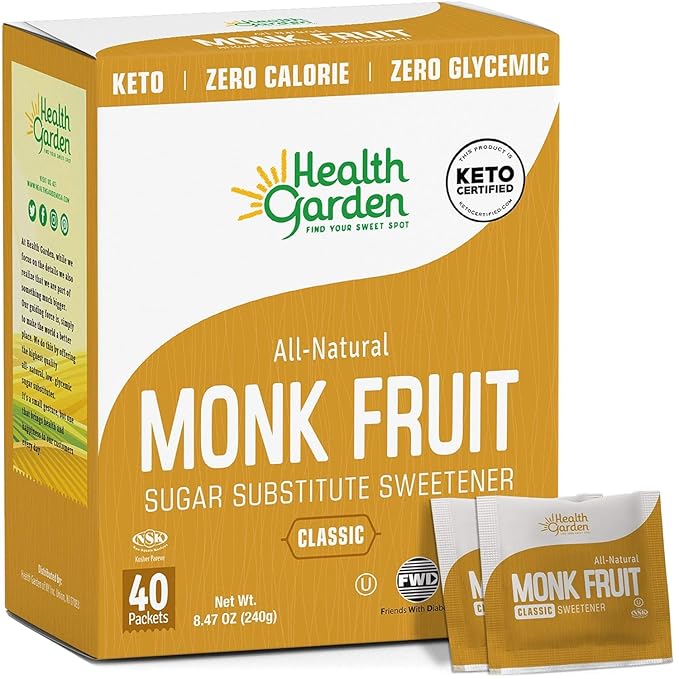 Health Garden Monk Fruit Sweetener, Classic - Non GMO - Gluten Free - Sugar Substitute - Kosher