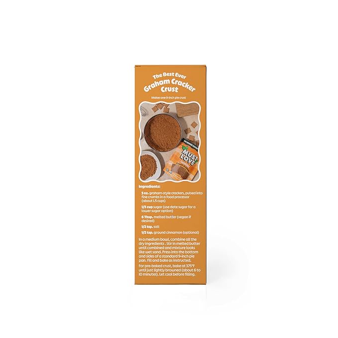 Must Love Classic Graham - No Added Sugar, Sweetened with Dates - Great for Pie Crust, Mini S'more