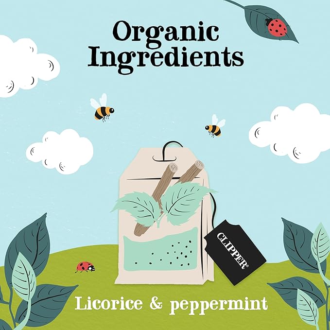 Clipper Tea Peppermint & Licorice Teabags ??Caffeine Free, USDA Organic, Great Hot or Iced ??Sweet