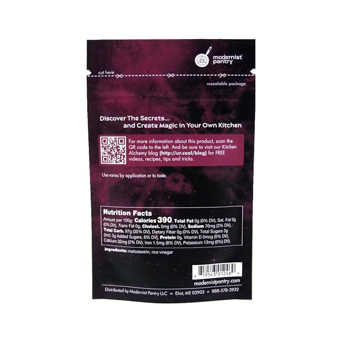 Rice Vinegar Powder Gluten-Free Vegan OU Kosher Certified - 50g/2oz