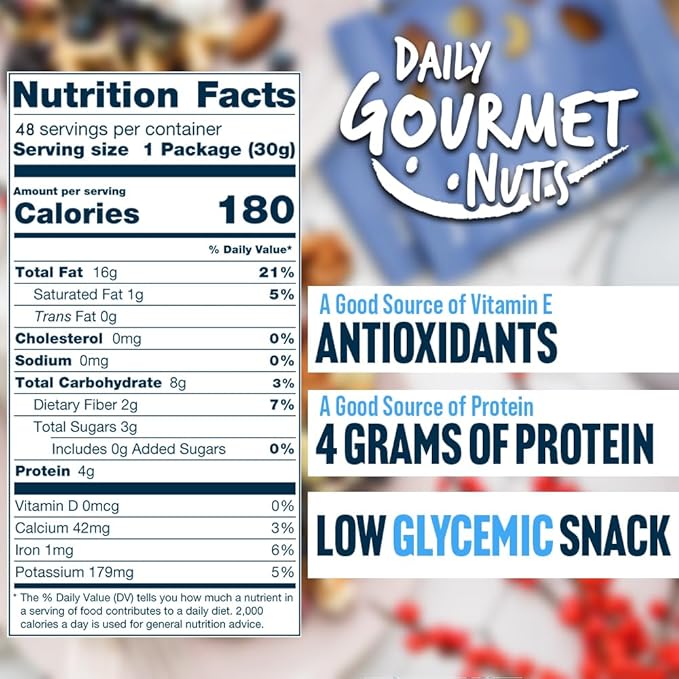 Daily Gourmet Nuts - Energy Mix/Healthy Trail mix Individual Packs/Premium Nuts & Dry