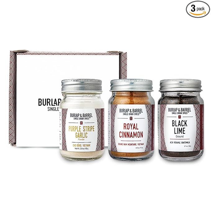 Burlap & Barrel 3-Pack Spice Gift Set ??3 Full-Size Jars of Favorite Spices for the Curious Cook