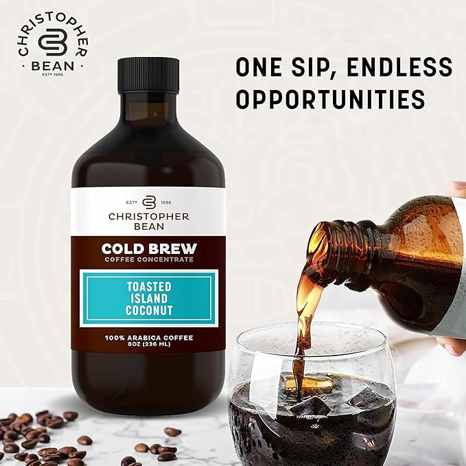 Christopher Bean Hand Crafted Toasted Island Coconut Flavored Coffee - Certified Kosher