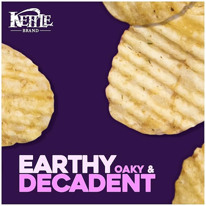 Kettle Brand Potato Chips, Krinkle Cut, Truffle Oil & Sea Salt Kettle Chips, 7.5 Oz (Pack of 12)