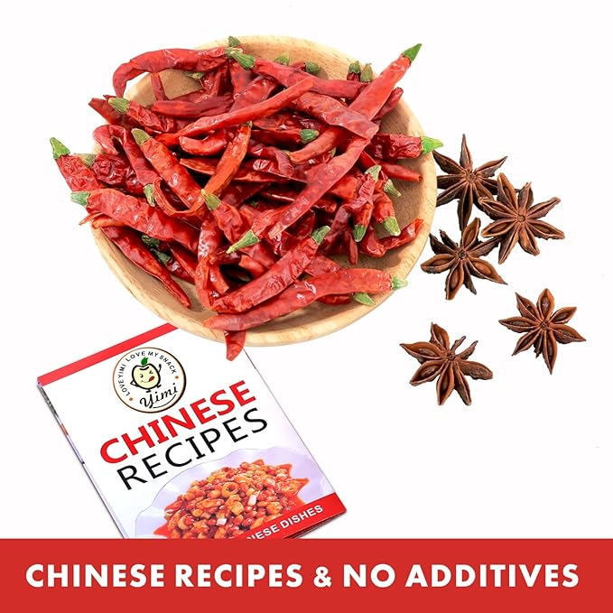 Yimi Dried Chili Peppers Chiles,10.7oz, Premium Whole Dry Red Chilis, Spicy Hot Heat, Great For