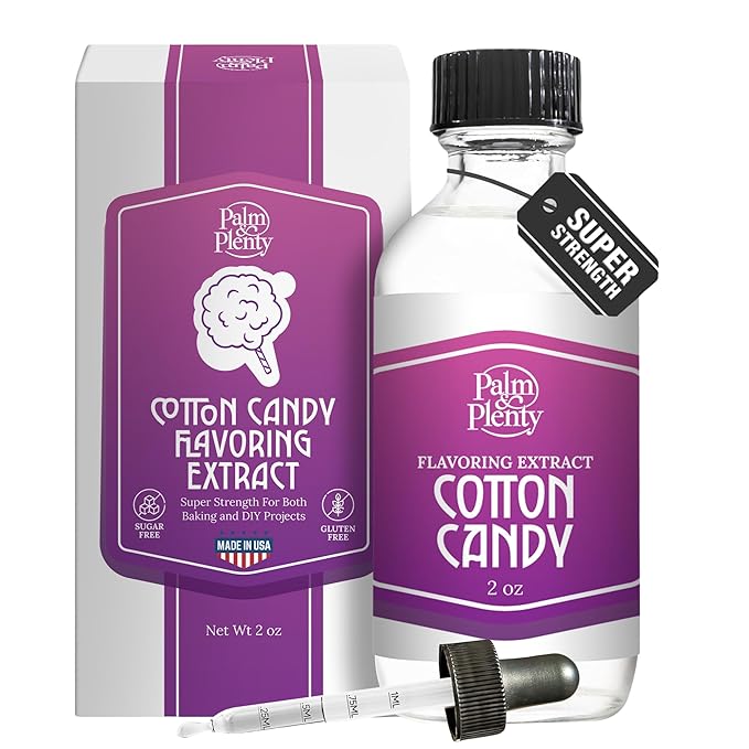 Palm and Plenty Cotton Candy Extract - Flavoring for Candy, Baking, and Drinks - Food-Grade Oil for