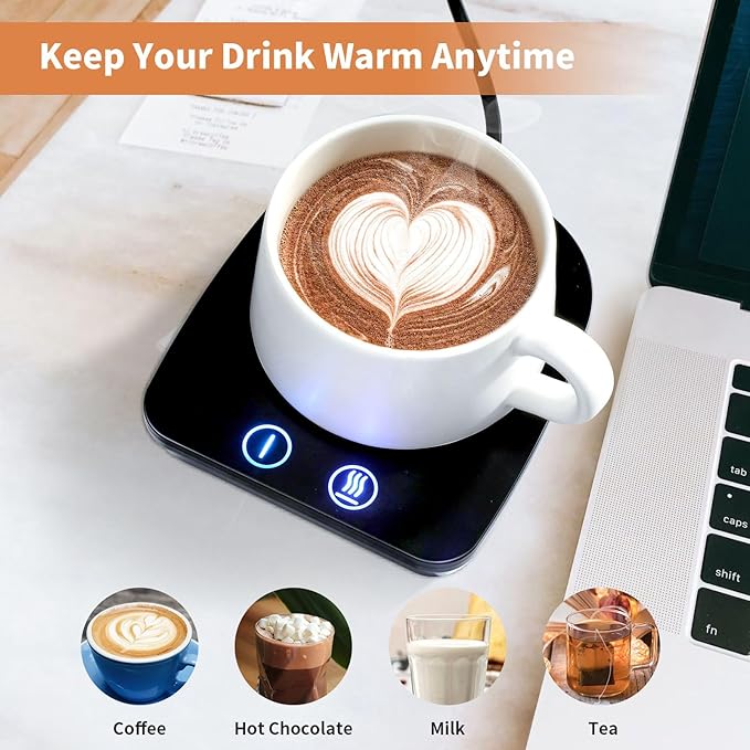 VOBAGA Mug Warmer& Coffee Mug Warmer for Office Desk Use, Candle Warmer with Three Temperature