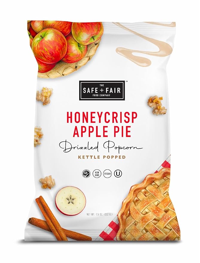 Safe + Fair Plant-Based Gourmet Apple Pie Flavored Popcorn - Honeycrisp Apple Pie Drizzled Kettle