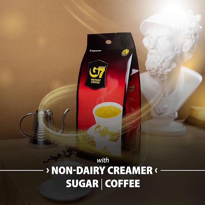 Trung Nguyen G7 Instant Coffee - 3-in-1 with NANO+ Technology, Roasted Ground Blend, Non-dairy