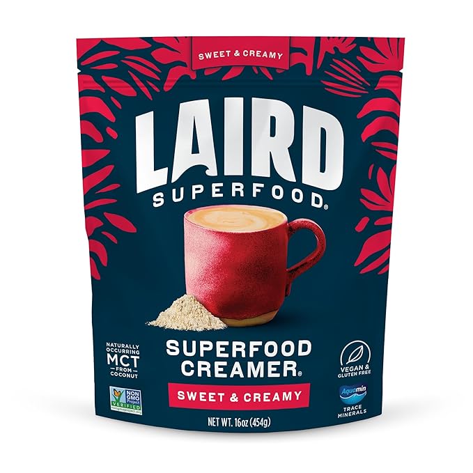 Laird Superfood Non-Dairy Superfood Creamer - Coconut Powder Coffee Creamer - Sweet & Creamy