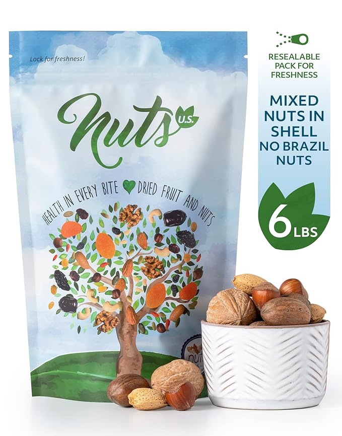 NUTS U.S. ??Mixed Nuts In Shell (Almonds, Walnuts, Hazelnuts, Pecans) | No Added Colors and No
