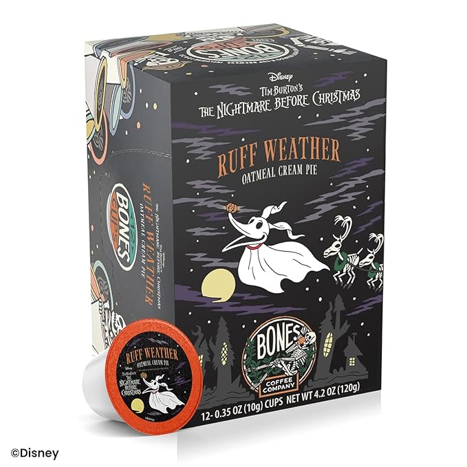 Bones Coffee Company Ruff Weather, Oatmeal Creampie Flavored Coffee Pods, Low Acid Medium Roast