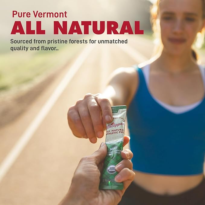 UnTapped Mint Maple Syrup Energy Gels 20 Gels | Organic Pure Vermont Maple Syrup with Real Mint |