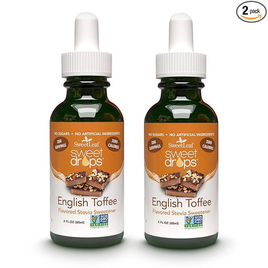 SweetLeaf Stevia Liquid Sweet Drops - English Toffee Flavored Drops, Stevia Liquid Sweetener