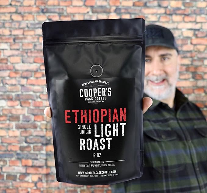 Ethiopian Bold Light Roast Coffee, Gourmet Single-Origin Coffee Beans from Ethiopia, Whole Bean
