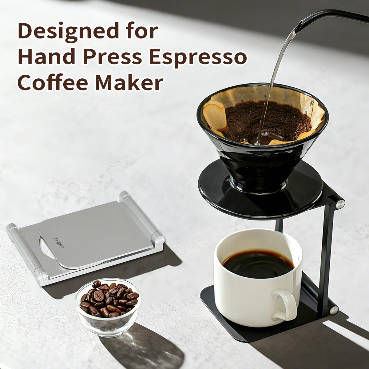 TYGHF Pour Over Coffee Maker Stand,Foldable Portable Electric Espresso Machine Stand,Holder for