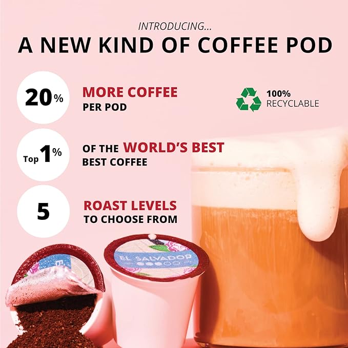 Atlas Coffee Club Coffee Pods – Light/Medium Roast, Single-Origin Tanzania, 24 Count – Compatible