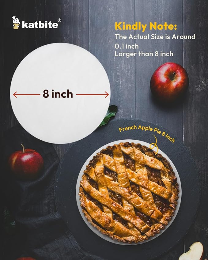 Katbite 8 Inch 400Pcs Parchment Paper Rounds, Round Parchment Paper Cake Baking, Freezing, Patty
