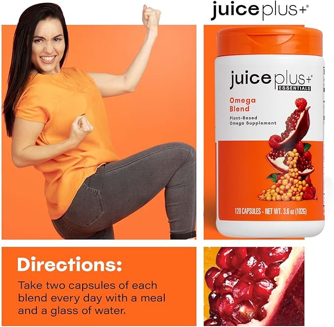 Juice Plus+ Omega Blend - Vegan, Fish-Less, No Aftertaste - Omega 3, 5, 6, 7 & 9 Fatty Acids from